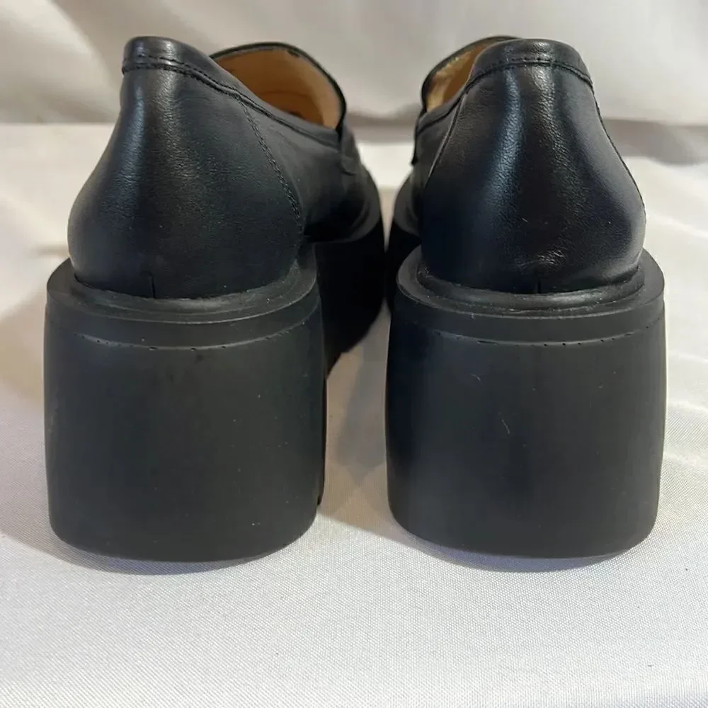 ANTHROPOLOGIE MAEVE LUGGED PLATFORM LOAFERS IN BLACK SIZE 41